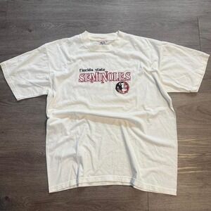 Vintage 90s Florida State Seminoles T-Shirt XL White Chief Osceola True Fan 1998